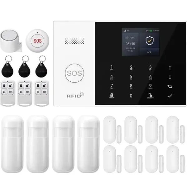 Larm System, Trådlös Anslutning, Smart Hem Kompatibilitet,2G GSM WiFi Kit E, EU-plugg