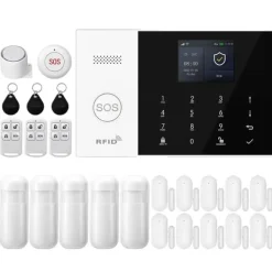 Larm System, Trådlös Anslutning, Smart Hem Kompatibilitet,2G GSM WiFi Kit F, EU-plugg
