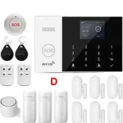 Larm System, Trådlös Anslutning, Smart Hem Kompatibilitet,D-2G-EU