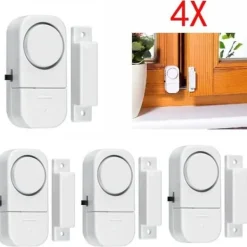 Discount Larmsystem - Hemma - 4 st - Trådlös - Magnetisk sensor - 90 db Hemlarmsystem