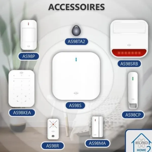 Hot Larmystem - ELRO - AS98S Home2 - Trådlös - Wi-Fi - GSM-funktion Hemlarmsystem