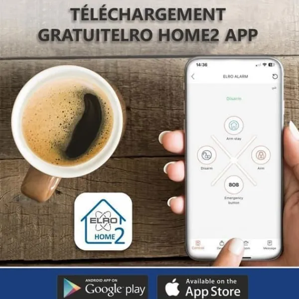 Hot Larmystem - ELRO - AS98S Home2 - Trådlös - Wi-Fi - GSM-funktion Hemlarmsystem