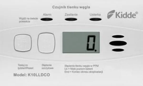 LCD-kolmonoxid- och kolmonoxiddetektor K10LLDCO Kidde