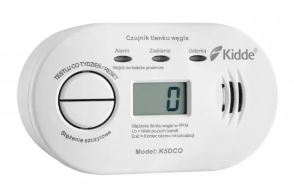 LCD-kolmonoxiddetektor K5DCO Kidde
