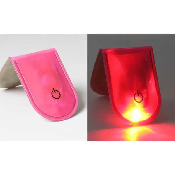 LED Ljus Magnetiskt Clips Säkerhet Löpning Natt Camping Aktiviteter - Rosa