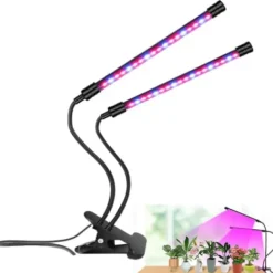LED Växtbelysning – Dubbel Full Spektrum Växtlampa med Klämma