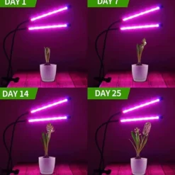 LED Växtbelysning – Dubbel Full Spektrum Växtlampa med Klämma