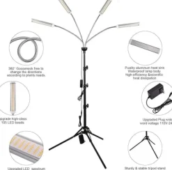 Clearance LED växtlampa för inomhusbruk – 420 fullspektrum LED med justerbart stativ 40–160 cm, golvlampa för odlingsväxter Kit För Växt- & Örtplantering