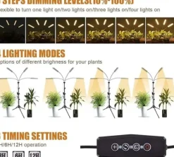 Clearance LED växtlampa för inomhusbruk – 420 fullspektrum LED med justerbart stativ 40–160 cm, golvlampa för odlingsväxter Kit För Växt- & Örtplantering
