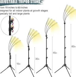 Clearance LED växtlampa för inomhusbruk – 420 fullspektrum LED med justerbart stativ 40–160 cm, golvlampa för odlingsväxter Kit För Växt- & Örtplantering