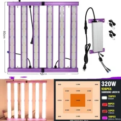 New LED Växtlampa, Full Spektrum, 6500K Färgtemperatur,320W Kit För Växt- & Örtplantering