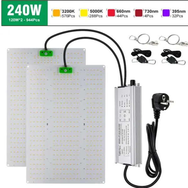 Sale LED Växtlampa, Full Spektrum, Justerbar Dämpning,240W Kit För Växt- & Örtplantering