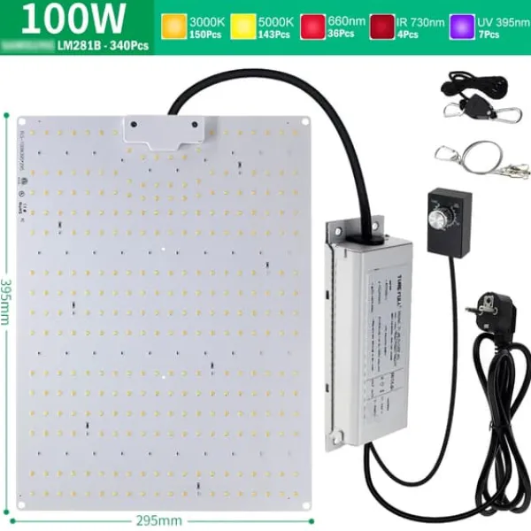 Outlet LED Växtlampa, Full Spektrum, Fytoväxtlampa,100W Kit För Växt- & Örtplantering
