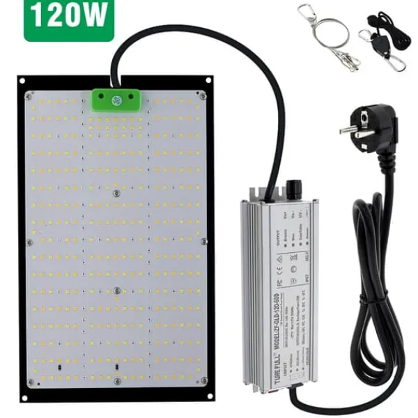 Online LED Växtlampa, Fullspektrum, Dimbar,EU, 120W Kit För Växt- & Örtplantering