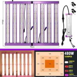 LED Växtlampa, Hög Effektivitet, Full Spektrum,EU, 480W