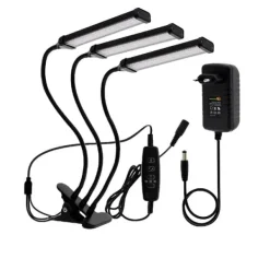 Hot LED Växtlampa, Skrivbordsclip & Golvstående, 12V Dimmbar, Justerbar Längd 40cm-160cm,60W Röd Blå Kit För Växt- & Örtplantering