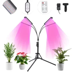 Outlet LED Växtlampa, 30W Effekt, 10 Dimmbara Nivåer, Justerbar Stativhöjd Kit För Växt- & Örtplantering