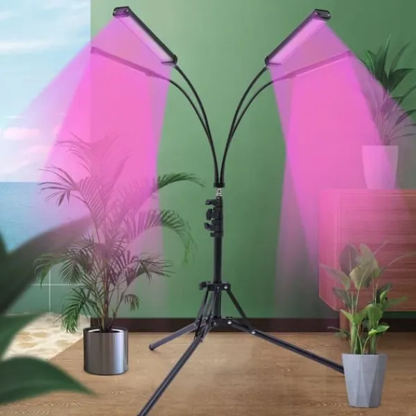 Outlet LED Växtlampa, 30W Effekt, 10 Dimmbara Nivåer, Justerbar Stativhöjd Kit För Växt- & Örtplantering
