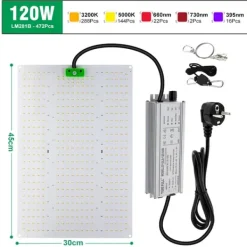 Hot LED Växtlampa, 120W eller 240W alternativ, dimbar, fullspektrum,120W Kit För Växt- & Örtplantering