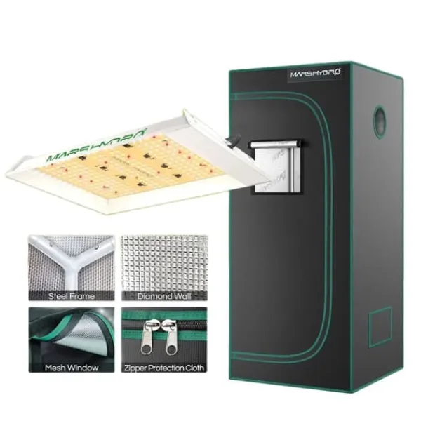 LED Växtlampa, 100W Fullspektrum, Tyst Drift,TS600 - 60x60tält, TS 600