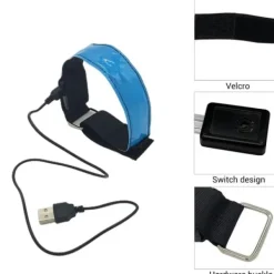 LED-reflekterande armband - 4-pack - USB-uppladdningsbar - Justerbara säkerhetslampor för utomhusaktiviteter
