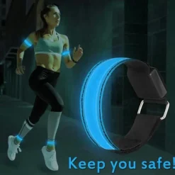 LED-reflekterande armband - 4-pack - USB-uppladdningsbar - Justerbara säkerhetslampor för utomhusaktiviteter