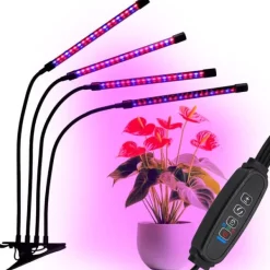 New LED-växtlampa 80 dioder TIMER 25 W hemmaodling med nätadapter Kit För Växt- & Örtplantering