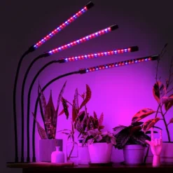 New LED-växtlampa 80 dioder TIMER 25 W hemmaodling med nätadapter Kit För Växt- & Örtplantering