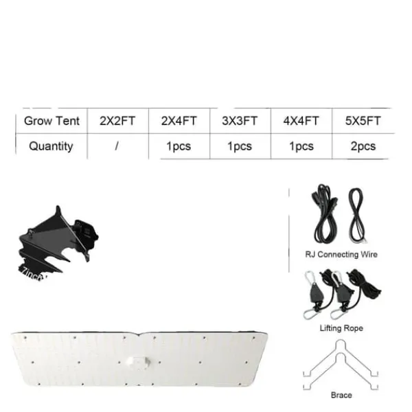 Hot LED-växtlampa, fullspektrum, justerbar ljusstyrka,300W Kit För Växt- & Örtplantering
