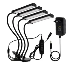 LED-växtljus, Fullspektrum, Dimbar Tidtagning, 12V Adapter 80W