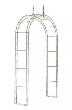 New Lenz Antique Brown Metal Rose Arch - 264 cm High Climbing Trellis for Gardens Valvbågar, Spaljéer, Bersåer & Pergolor