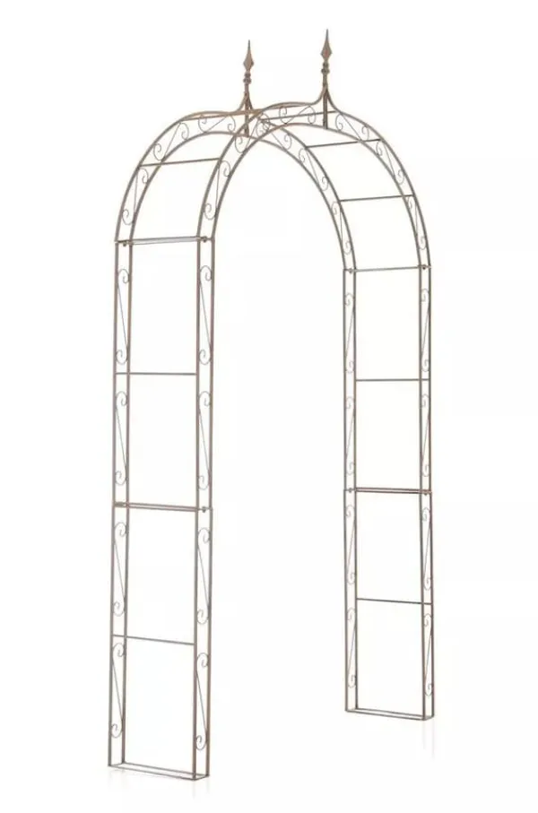 New Lenz Antique Brown Metal Rose Arch - 264 cm High Climbing Trellis for Gardens Valvbågar, Spaljéer, Bersåer & Pergolor