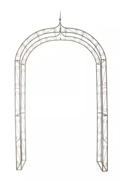 New Lenz Antique Brown Metal Rose Arch - 264 cm High Climbing Trellis for Gardens Valvbågar, Spaljéer, Bersåer & Pergolor
