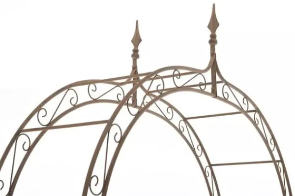 New Lenz Antique Brown Metal Rose Arch - 264 cm High Climbing Trellis for Gardens Valvbågar, Spaljéer, Bersåer & Pergolor