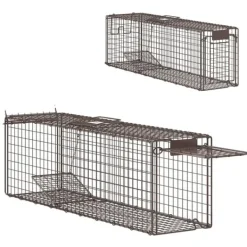 Best Levande djurfälla, Mått 100x24x30 cm, Två dörrar, Färgval,Brun Skadedjursfällor