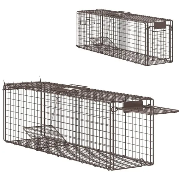 Best Levande djurfälla, Mått 100x24x30 cm, Två dörrar, Färgval,Brun Skadedjursfällor