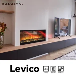 Levico 120 elektrisk inbyggd spis - 3-sidig inbyggd spis med värme - 1400 Watt - fjärrkontroll