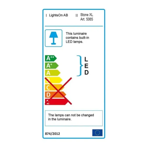 Clearance Lightson Stone XL 40 cm dekorativ sten Trädgårdsstenar & Klivstenar