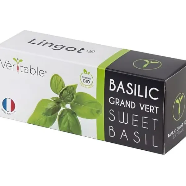 Outlet Lingot® stor grön ekologisk basilika - REAL - Refill för grönsaksträdgård inomhus - Classic, SMART, Connect, Exky® Fröer & Lökar