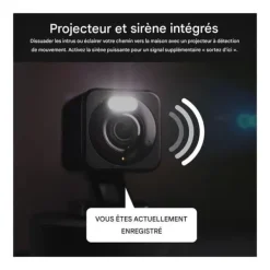 Liten kamera 2K Wi-Fi HD nattsyn med inbyggd siren och projektor
