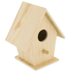 Clearance Liten rund holk i trä 10 x 8 x 6 cm För Fåglar & Småvilt