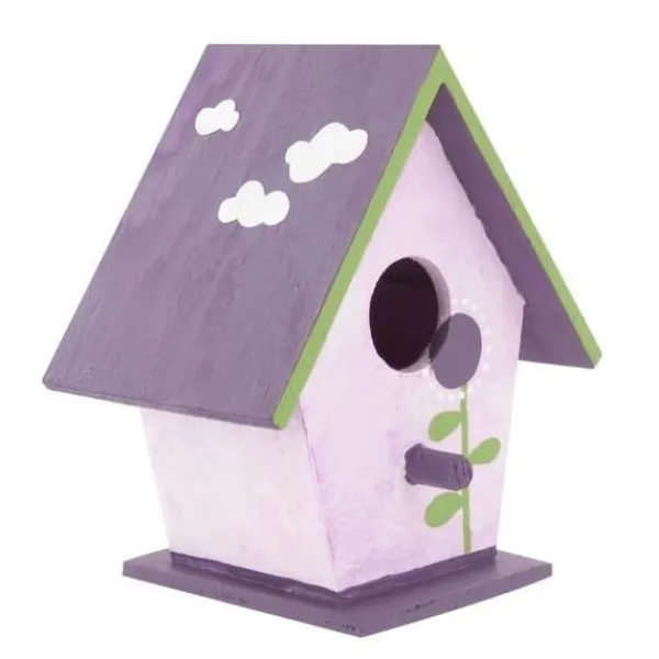 Clearance Liten rund holk i trä 10 x 8 x 6 cm För Fåglar & Småvilt