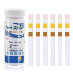 Clearance Lollanda 50-pack 3-i-1 Pooltestremsor och Spa-teststickor - pH, Vattentestare, Alkalinitet, Fritt Klor Pool- & Spatillbehör