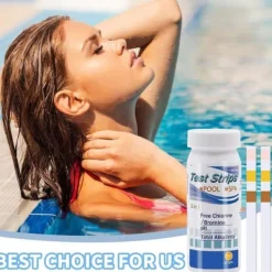 Clearance Lollanda 50-pack 3-i-1 Pooltestremsor och Spa-teststickor - pH, Vattentestare, Alkalinitet, Fritt Klor Pool- & Spatillbehör