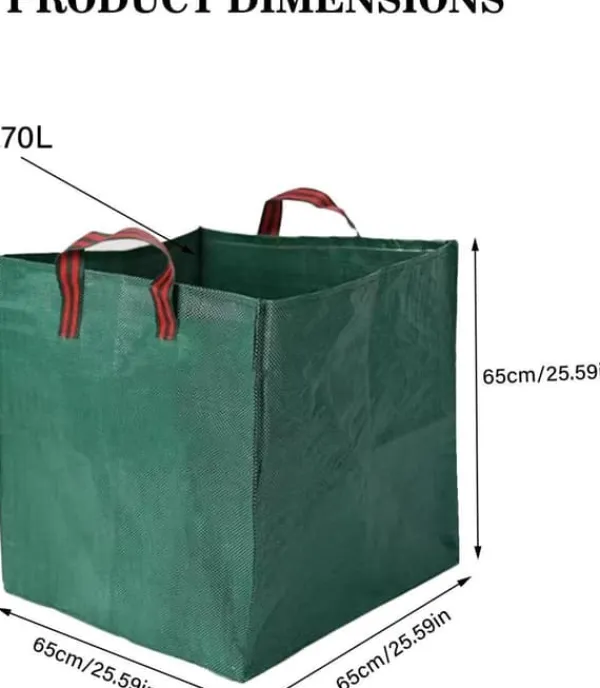 Discount Lollanda 2-pack Trädgårdssäckar 270L – Självstående Trädgårdspåsar med Handtag 65x65x65 cm, för Löv, Gräs, Ved & Trädgårdsavfall Trädgårdskorgar