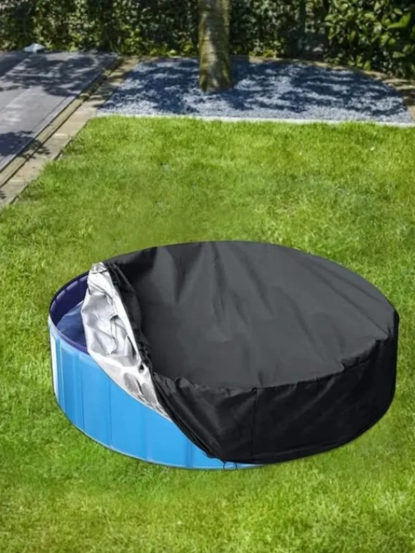 Lollanda Rund Poolöverdrag runt för Barn – Täckduk för pool,Skydd till Sandlåda & Leksaker, Solskydd och Överdrag till Hundpool, 162x30cm