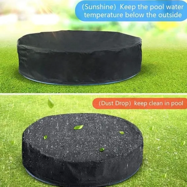 Lollanda Rund Poolöverdrag runt för Barn – Täckduk för pool,Skydd till Sandlåda & Leksaker, Solskydd och Överdrag till Hundpool, 162x30cm