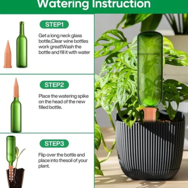 New Lollanda Set med 12 Lerkoner Vattningskottar, Plant Vatten Dispenser Lera Bevattning
