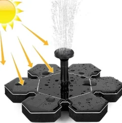 Hot Lollanda Solcellsdriven Fontänpump med 7 Munstycken - Flytande Sol Fontänpump, för Trädgård, Pool och Fågelbad Fontäner & Dammar
