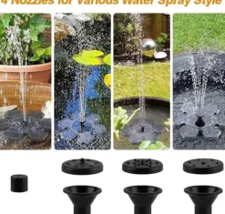 Hot Lollanda Solcellsdriven Fontänpump med 7 Munstycken - Flytande Sol Fontänpump, för Trädgård, Pool och Fågelbad Fontäner & Dammar